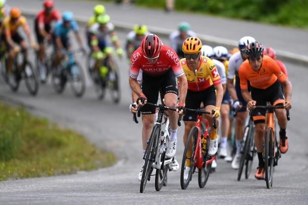 Christophe Noppe of Belgium and Team Arkéa - Samsic leads The Peloton during the 8th Arctic Race Of Norway 2021, Stage 4 a 163,5km stage from...