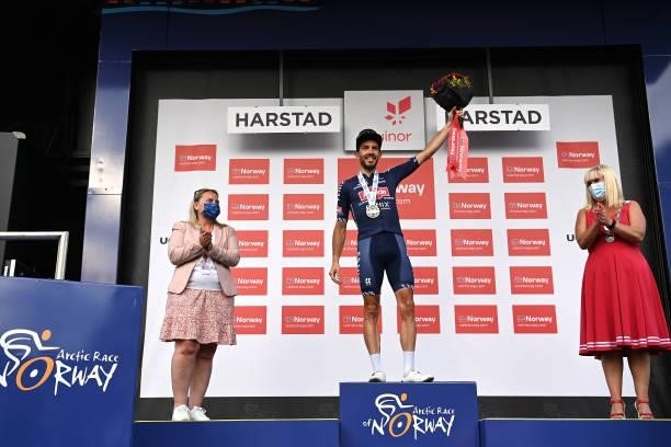 Philipp Walsleben of Germany and Team Alpecin-Fenix celebrates at podium as stage winner during the 8th Arctic Race Of Norway 2021, Stage 4 a 163,5km...