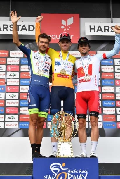 Odd Christian Eiking of Norway and Team Intermarché - Wanty - Gobert Matériaux, Ben Hermans of Belgium and Team Israel Start-Up Nation Yellow Leader...