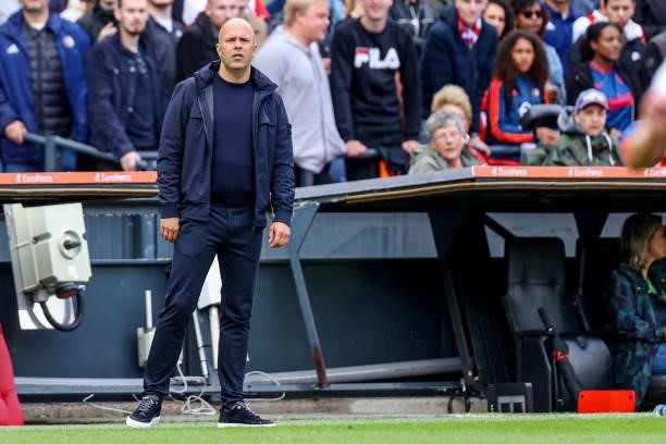 Head Coach Arne Slot of Feyenoord during the Preseason Friendly Match match between Feyenoord and Atletico Madrid at De Kuip on August 8, 2021 in...