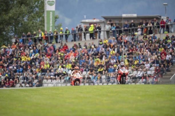 Johann Zarco of France and Pramac Racing leads the field during the MotoGP race during the MotoGP of Styria - Race at Red Bull Ring on August 08,...