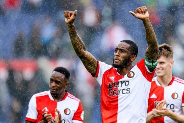 Leroy Fer of Feyenoord during the Preseason Friendly Match match between Feyenoord and Atletico Madrid at De Kuip on August 8, 2021 in Rotterdam,...