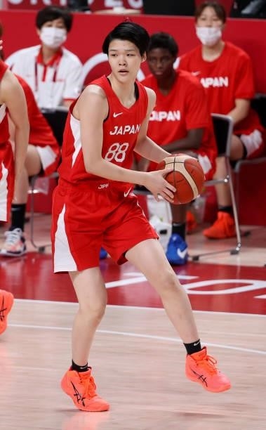 Himawari Akaho of Japan during the Women's Basketball Gold Medal Final between United States and Japan on day sixteen of the Tokyo 2020 Olympic Games...