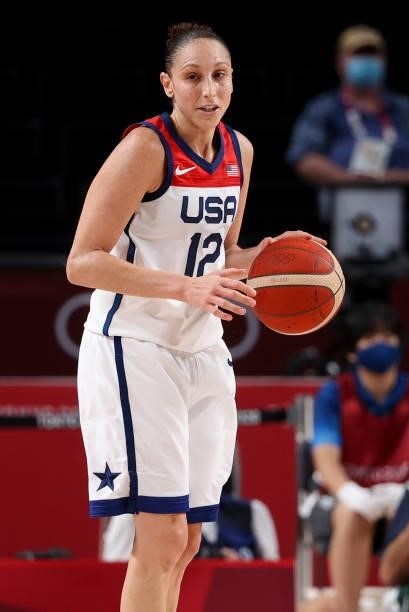 Diana Taurasi of USA during the Women's Basketball Gold Medal Final between United States and Japan on day sixteen of the Tokyo 2020 Olympic Games at...