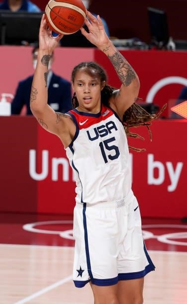 Brittney Griner of USA during the Women's Basketball Gold Medal Final between United States and Japan on day sixteen of the Tokyo 2020 Olympic Games...