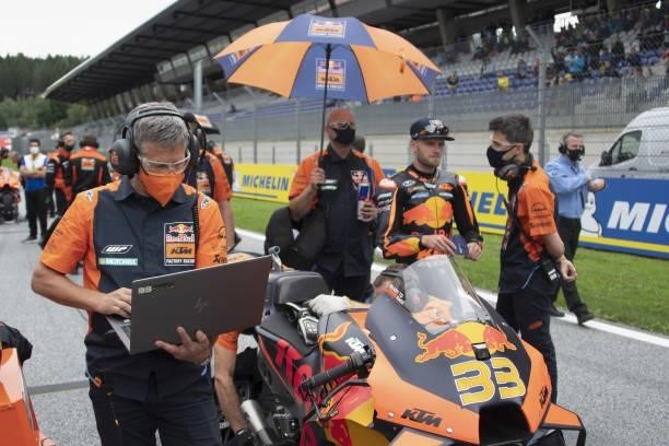 Brad Binder of South Africa and Red Bull KTM Factory Racing prepares to start on the grid during the MotoGP race during the MotoGP of Styria - Race...