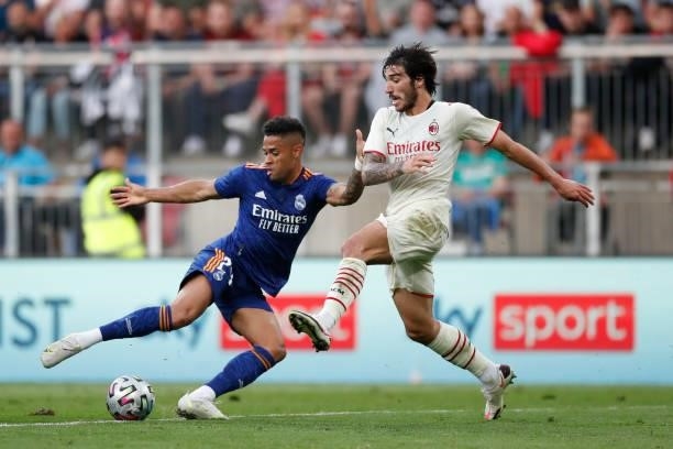 Mariano Díaz of Real Madrid in action during the Real Madrid v AC Milan - Pre-Season Friendly at Worthersee Stadion on August 08, 2021 in Klagenfurt,...