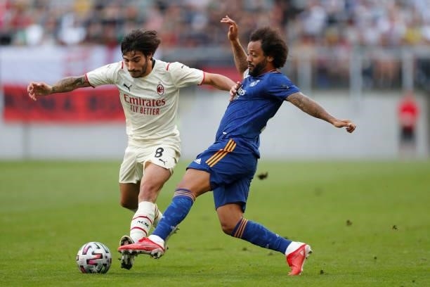 Marcelo Silva of Real Madrid in action during the Real Madrid v AC Milan - Pre-Season Friendly at Worthersee Stadion on August 08, 2021 in...