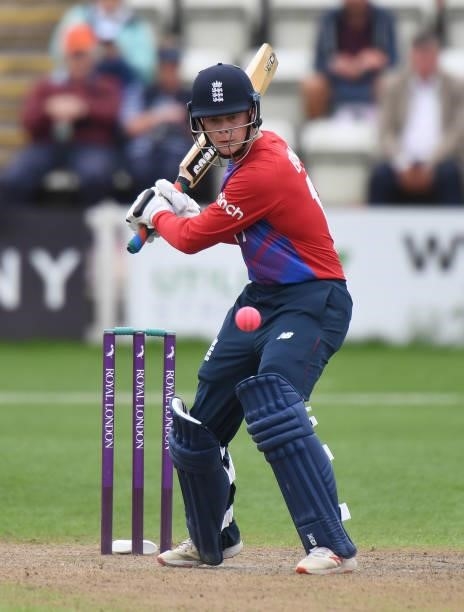Angus Brown of England bats during the England Disability T20 match at New Road on August 08, 2021 in Worcester, England.