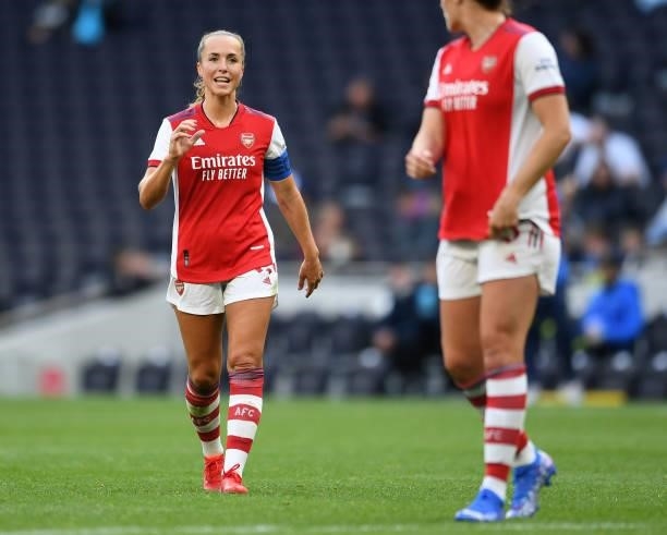 Lia Walti of Arsenal during the MIND series match between Tottenham Hotspur and Arsenal at Tottenham Stadium on August 08, 2021 in London, England.