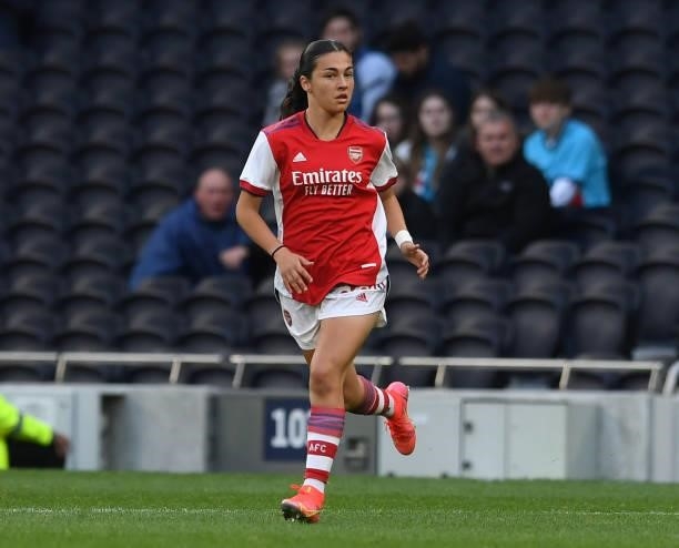 Halle Houssein of Arsenal during the MIND series match between Tottenham Hotspur and Arsenal at Tottenham Stadium on August 08, 2021 in London,...