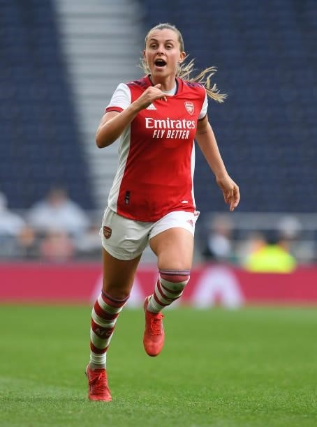 Noelle Maritz of Arsenal during the MIND series match between Tottenham Hotspur and Arsenal at Tottenham Stadium on August 08, 2021 in London,...