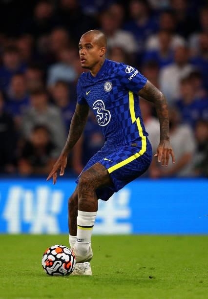 Kenedy of Chelsea in action during the Pre-Season Friendly match between Chelsea and Tottenham Hotspur at Stamford Bridge on August 04, 2021 in...