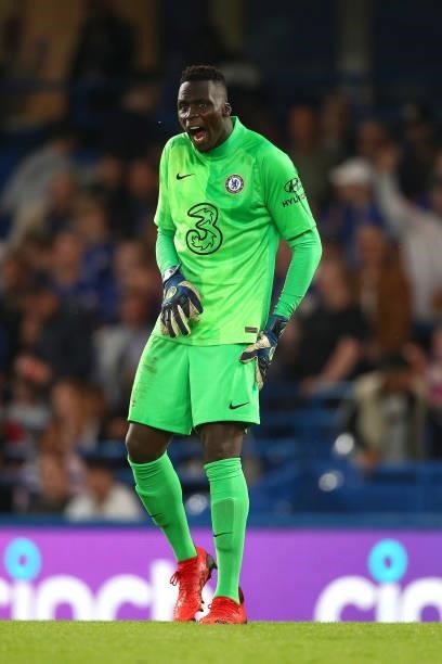 Edouard Mendy of Chelsea in action during the Pre-Season Friendly match between Chelsea and Tottenham Hotspur at Stamford Bridge on August 04, 2021...