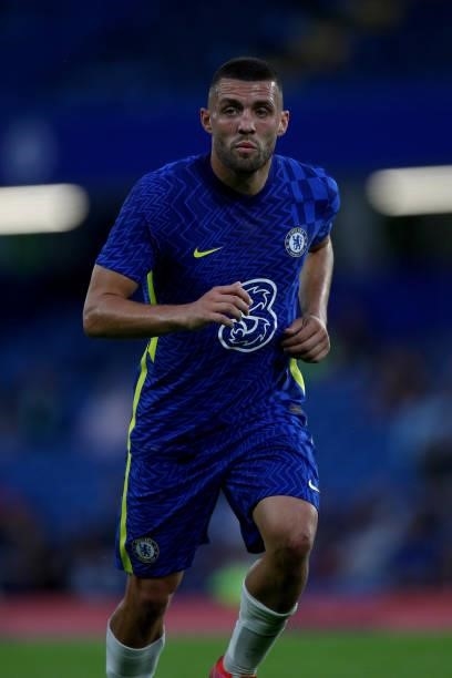 Mateo Kovacic of Chelsea in action during the Pre-Season Friendly match between Chelsea and Tottenham Hotspur at Stamford Bridge on August 04, 2021...