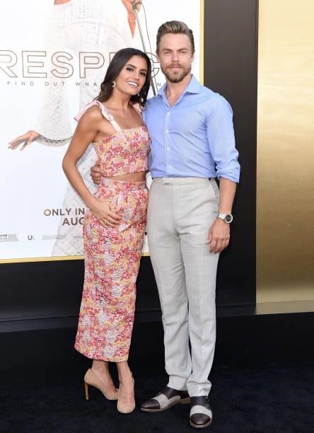 Hayley Erbert and Derek Hough attend the Los Angeles Premiere of MGM's "Respect