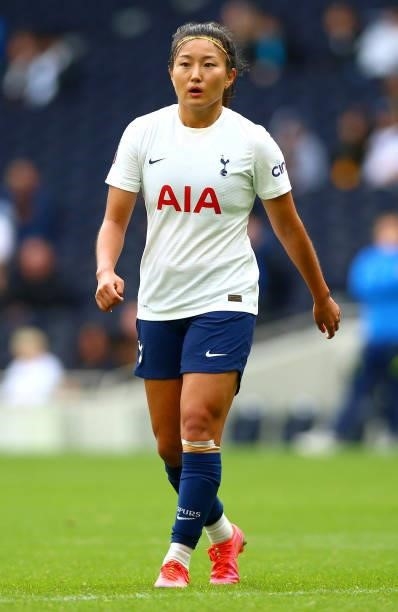 So Hyun Cho of Tottenham Hotspur in action during The MIND Series match between Tottenham Hotspur and Arsenal at Tottenham Hotspur Stadium on August...