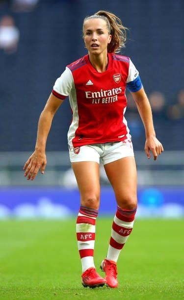 Lia Walti of Arsenal during The MIND Series match between Tottenham Hotspur and Arsenal at Tottenham Hotspur Stadium on August 08, 2021 in London,...
