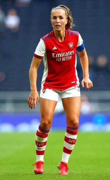 Lia Walti of Arsenal during The MIND Series match between Tottenham Hotspur and Arsenal at Tottenham Hotspur Stadium on August 08, 2021 in London,...