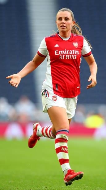 Noelle Maritz of Arsenal during The MIND Series match between Tottenham Hotspur and Arsenal at Tottenham Hotspur Stadium on August 08, 2021 in...