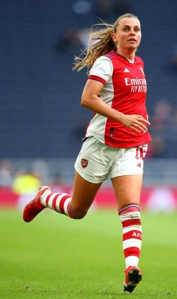 Noelle Maritz of Arsenal during The MIND Series match between Tottenham Hotspur and Arsenal at Tottenham Hotspur Stadium on August 08, 2021 in...