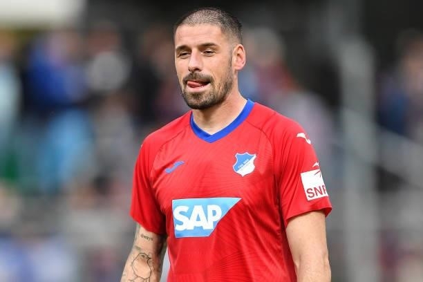 Hoffenheims Philipp Pentke during the DFB Cup first round match between Viktoria Köln and 1899 Hoffenheim on August 09, 2021 in Cologne, Germany.