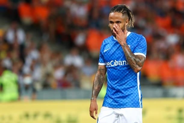 Theo Bogonda of KRC Genk during the UEFA Champions League: Third Qualifying Round Leg Two match between Shakhtar Donetsk and KRC Genk at NSK...