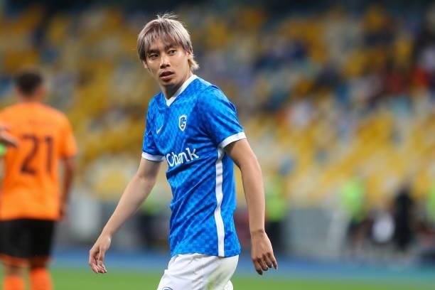 Junya Ito of KRC Genk during the UEFA Champions League: Third Qualifying Round Leg Two match between Shakhtar Donetsk and KRC Genk at NSK Olimpiejsky...