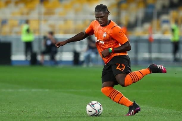Lassina Traore of Shakhtar Donetsk during the UEFA Champions League: Third Qualifying Round Leg Two match between Shakhtar Donetsk and KRC Genk at...