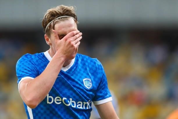 Kristian Thorstvedt of KRC Genk disappointed during the UEFA Champions League: Third Qualifying Round Leg Two match between Shakhtar Donetsk and KRC...