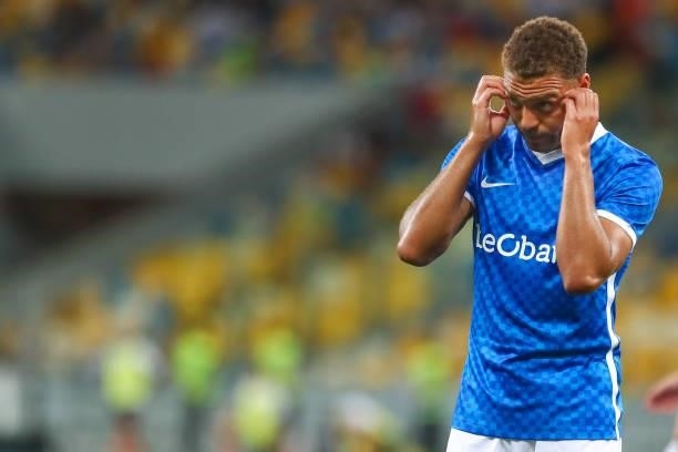 Cyriel Dessers of KRC Genk disappointed during the UEFA Champions League: Third Qualifying Round Leg Two match between Shakhtar Donetsk and KRC Genk...
