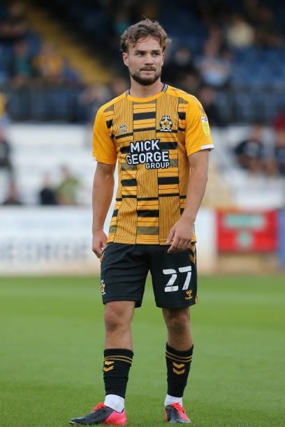 Ben Worman of Cambridge United in action during the Carabao Cup 1st Round match between Cambridge United and Swindon Town at Abbey Stadium on August...