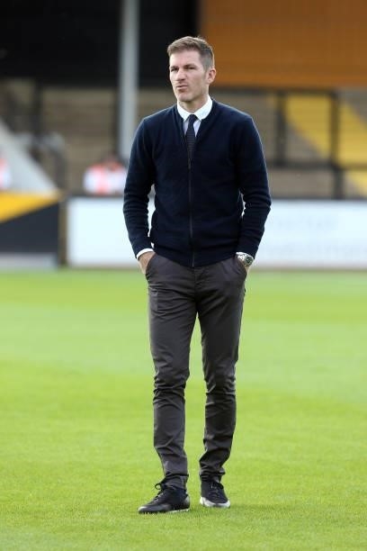 Swindon Town director of Football Ben Chorley looks on prior to the Carabao Cup 1st Round match between Cambridge United and Swindon Town at Abbey...