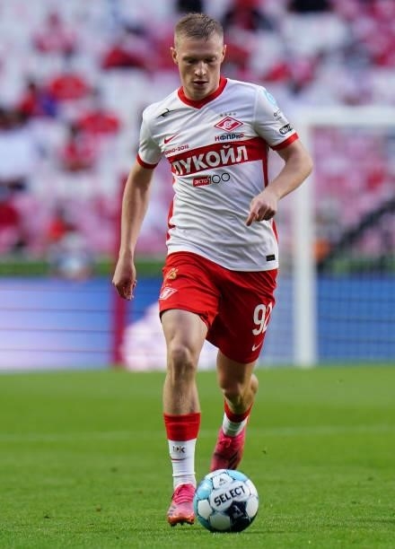 Nikolai Rasskazov of Spartak Moskva in action during the UEFA Champions League : Third Qualifying Round Leg Two match between SL Benfica and Spartak...