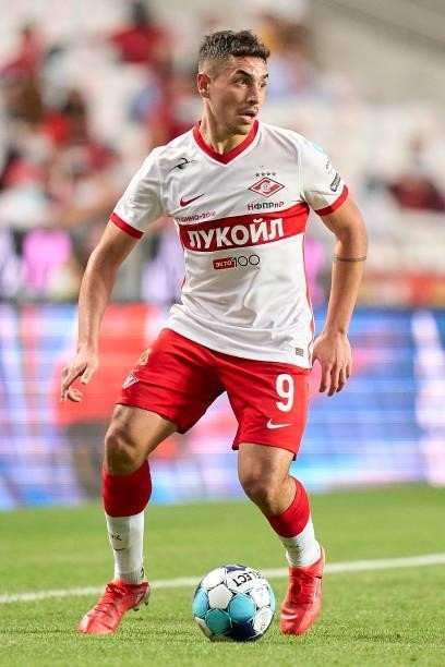 Ezequiel Ponce of FC Spartak Moskva in action during the UEFA Champions League Third Qualifying Round Leg Two match between SL Benfica and Spartak...