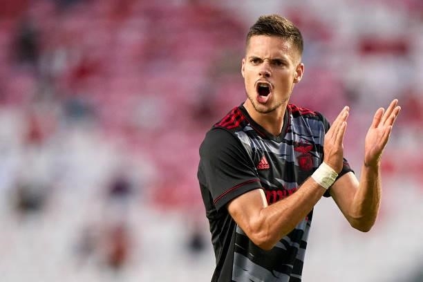 Julian Weigl of SL Benfica reacts during the UEFA Champions League Third Qualifying Round Leg Two match between SL Benfica and Spartak Moskva at...