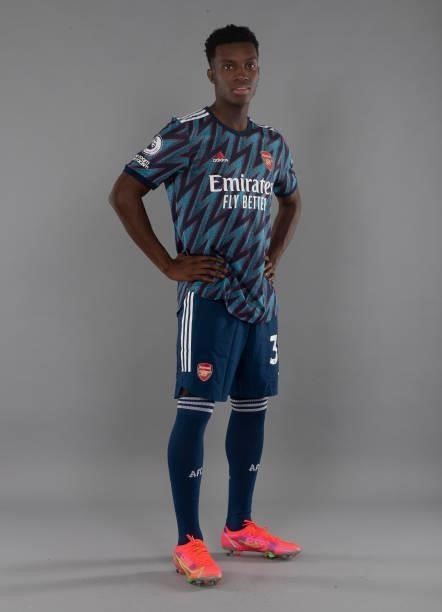 Eddie Nketiah of Arsenal at London Colney on August 06, 2021 in St Albans, England.