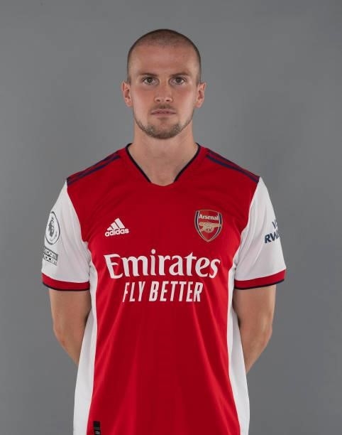 Rob Holding of Arsenal at London Colney on August 06, 2021 in St Albans, England.
