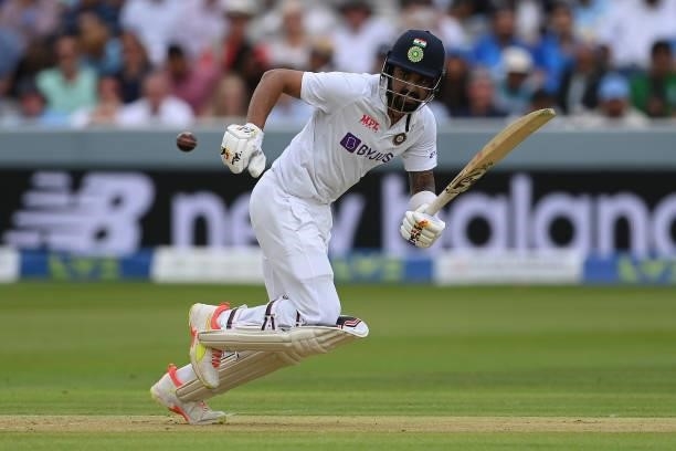 Rahul of India takes a quick single during the Second LV= Insurance Test Match: Day One between England and India at Lord's Cricket Ground on August...