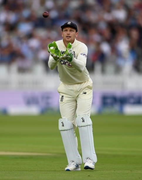 England wicketkeeper Jos Buttler during day one of the Second LV= Insurance Test Match between England and India at Lord's Cricket Ground on August...