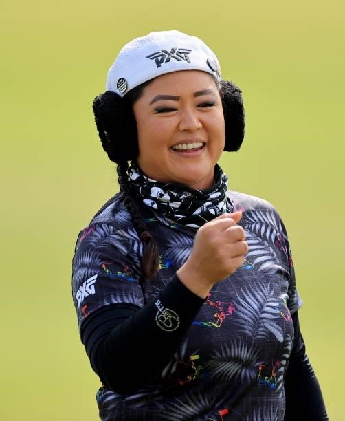 Christina Kim of The United States on the 18th hole during the first round of the Trust Golf Women's Scottish Open at Dumbarnie Links on August 12,...