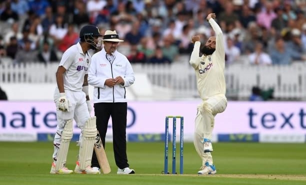 Moeen Ali of England bowls during day one of the Second LV= Insurance Test Match between England and India at Lord's Cricket Ground on August 12,...