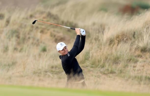 Anna Nordqvist of Sweden plays her second shot on the 12th hole during the first round of the Trust Golf Women's Scottish Open at Dumbarnie Links on...