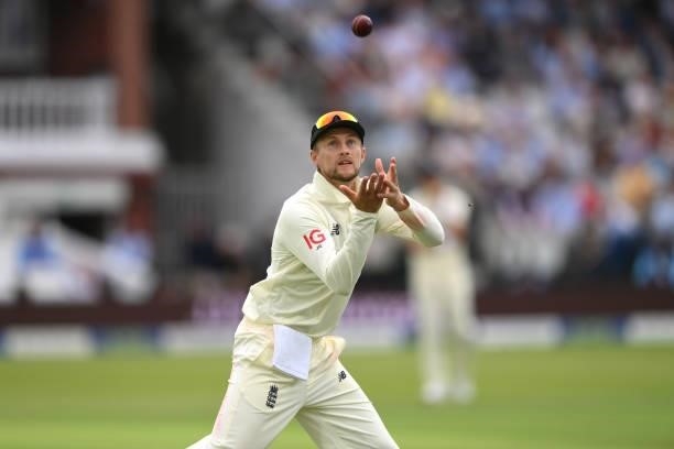 England captain Joe Root in fielding action during day one of the Second Test Match between England and India at Lord's Cricket Ground on August 12,...
