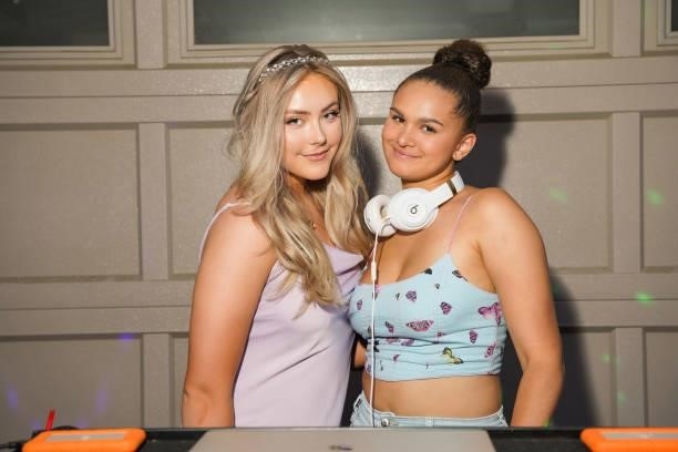 Mila Nabours and DJ LeLA B attend Mila Nabours' Sweet Sixteen Supporting The Alzheimer's Association on August 12, 2021 in Tarzana, California.