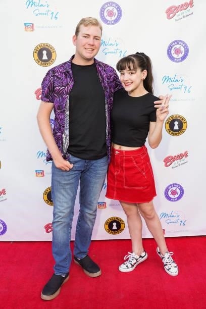 Connor Dean and Chloe Noelle attend Mila Nabours' Sweet Sixteen Supporting The Alzheimer's Association on August 12, 2021 in Tarzana, California.