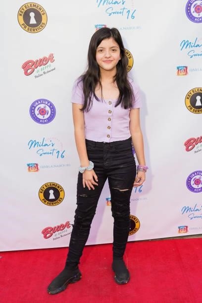 Sofia Chicorelli Serna attends Mila Nabours' Sweet Sixteen Supporting The Alzheimer's Association on August 12, 2021 in Tarzana, California.