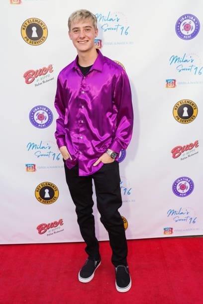 Cody Key attends Mila Nabours' Sweet Sixteen Supporting The Alzheimer's Association on August 12, 2021 in Tarzana, California.
