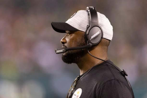 Head coach Mike Tomlin of the Pittsburgh Steelers looks on against the Philadelphia Eagles during the preseason game at Lincoln Financial Field on...