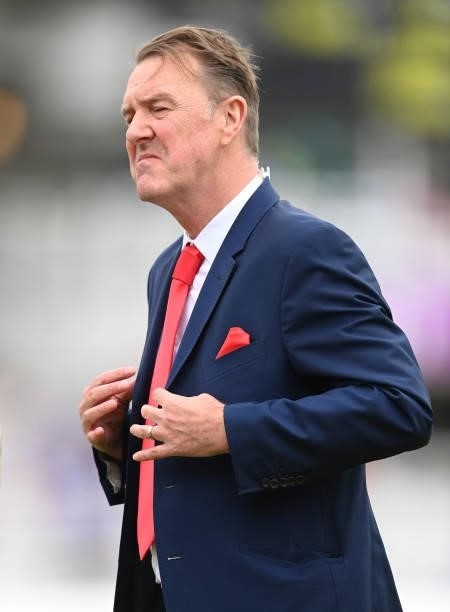 Phil Tufnell working for BBC television before the second day of the 2nd LV= Test match between England and India at Lord's Cricket Ground on August...